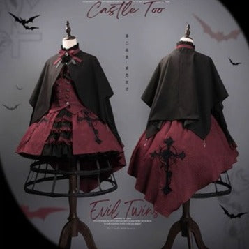 Evil Twins Gothic Lolita Blouse, Vest, Cape, Skirt [10% off for item