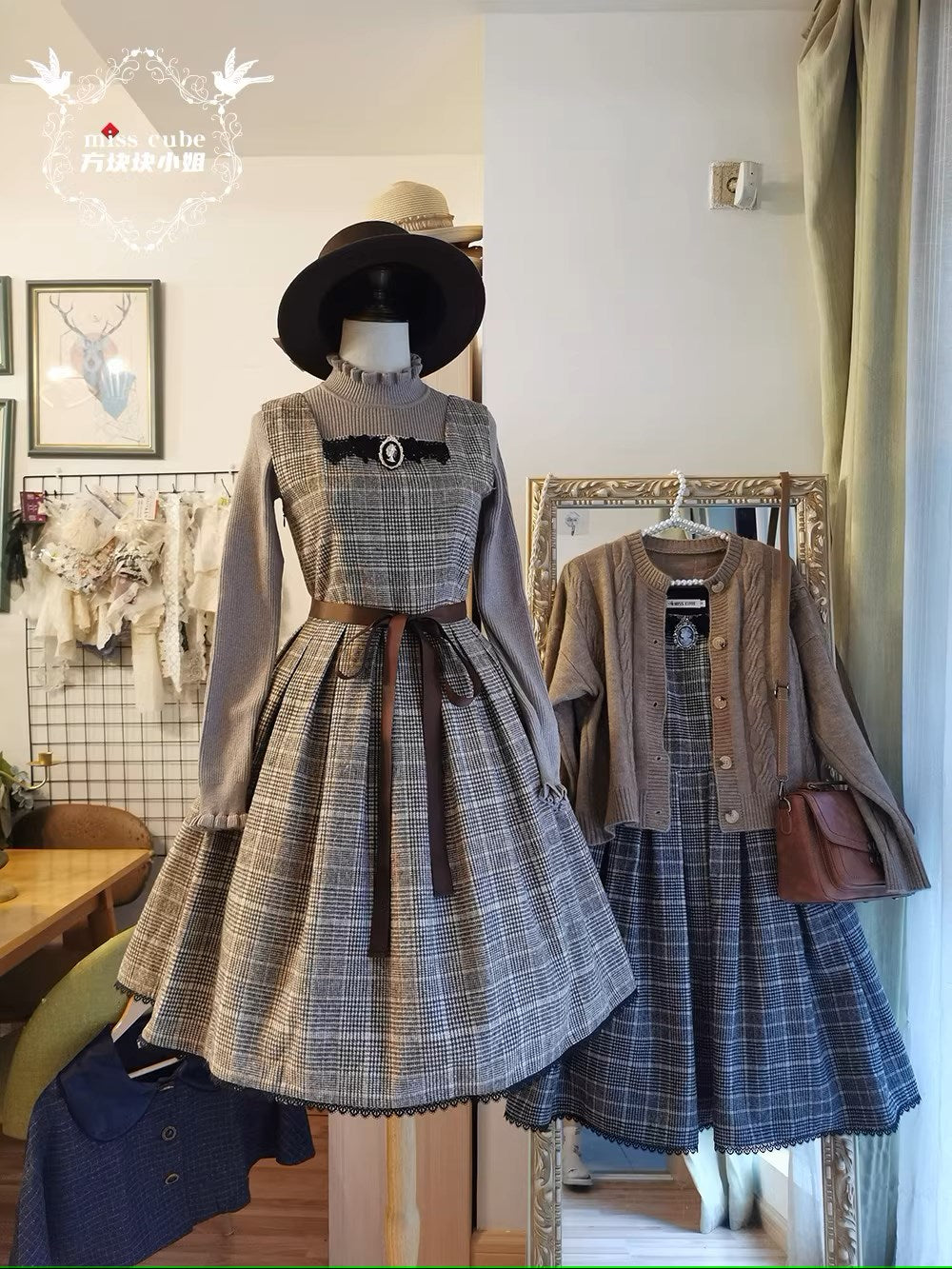 【予約販売】Earl Gray チェックのジャンパースカート