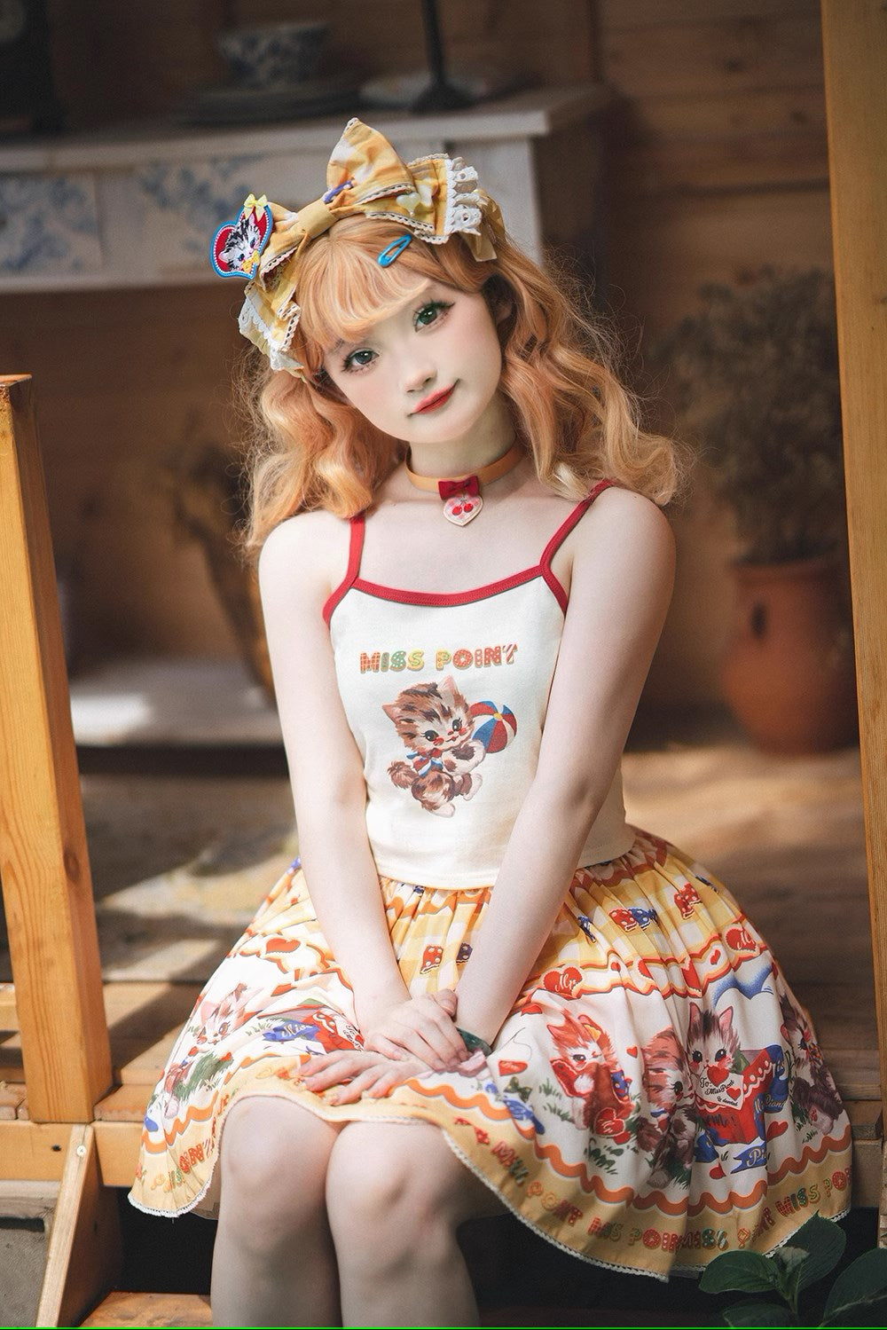 Sweet Kitty retro mini skirt