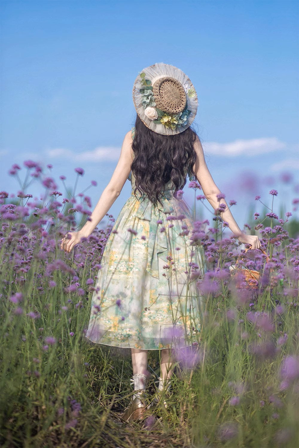 【予約販売】Elegance Greek 油彩画風プリントジャンパースカート