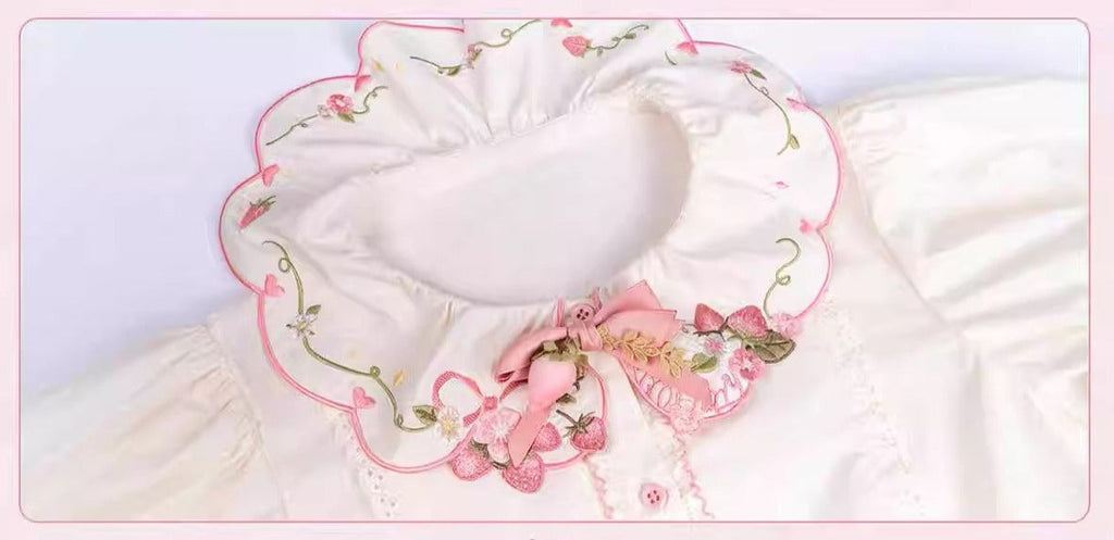 Strawberry Chiffon 半袖ブラウス