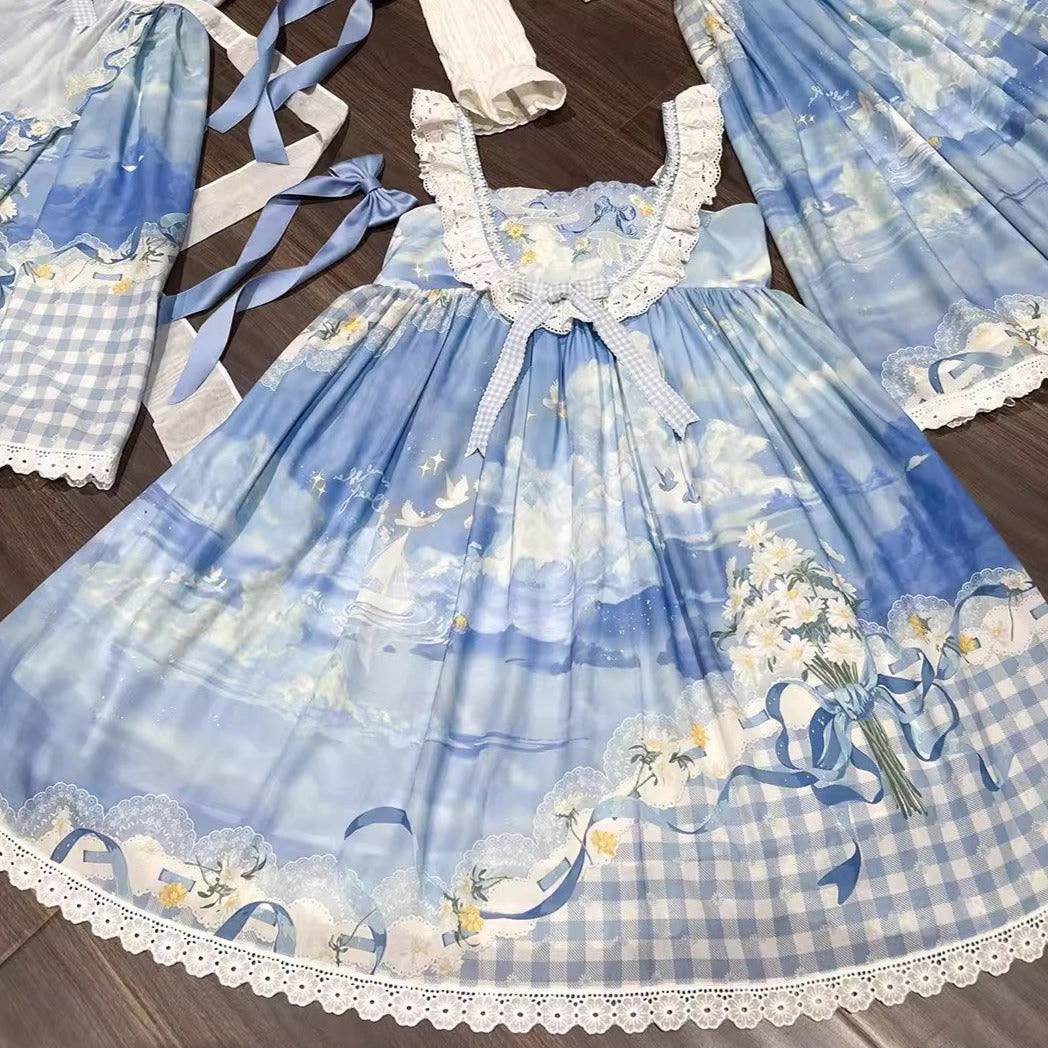 【再販・受注予約7/16まで】Daisy and Sky ハイウエストジャンパースカート