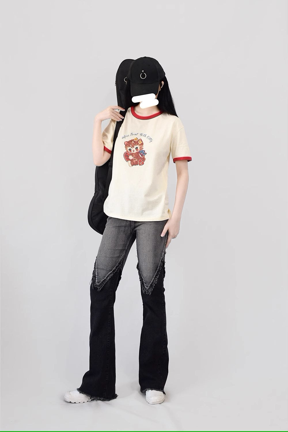 【予約販売】Sweet KittyレトロプリントTシャツ