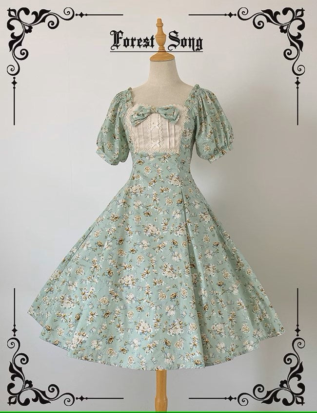 Floral Poetry クラシカル半袖ワンピース