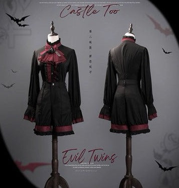 【受注予約7/11まで】Evil Twins Red 皇子系 ブラウス・ベスト・マント・パンツ【4点購入で10%オフ】