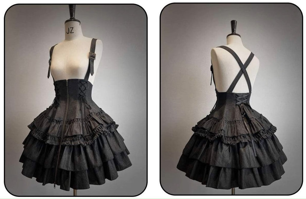 [Pre-orders available until 3/10] Rose Heart Tiered Mini Jumper Skirt