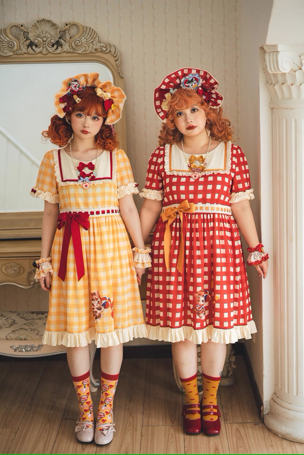 【予約販売】Sweet Kittyレトロカジュアルワンピース