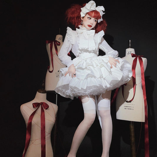 Doll's House Ribbon tie ruffle blouse 5 colors