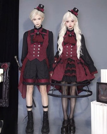 【受注予約7/11まで】Evil Twins Red 皇子系 ブラウス・ベスト・マント・パンツ【4点購入で10%オフ】