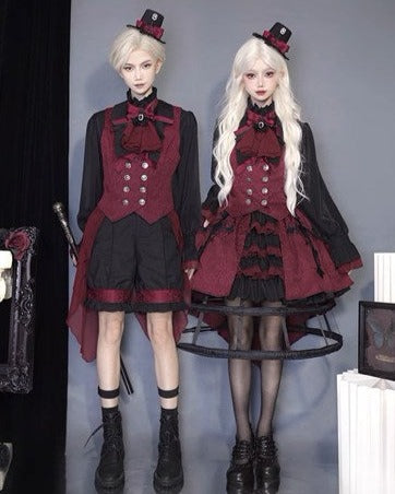 【受注予約7/11まで】Evil Twins Red ゴスロリ ブラウス・ベスト・マント・スカート【4点で10%オフ】