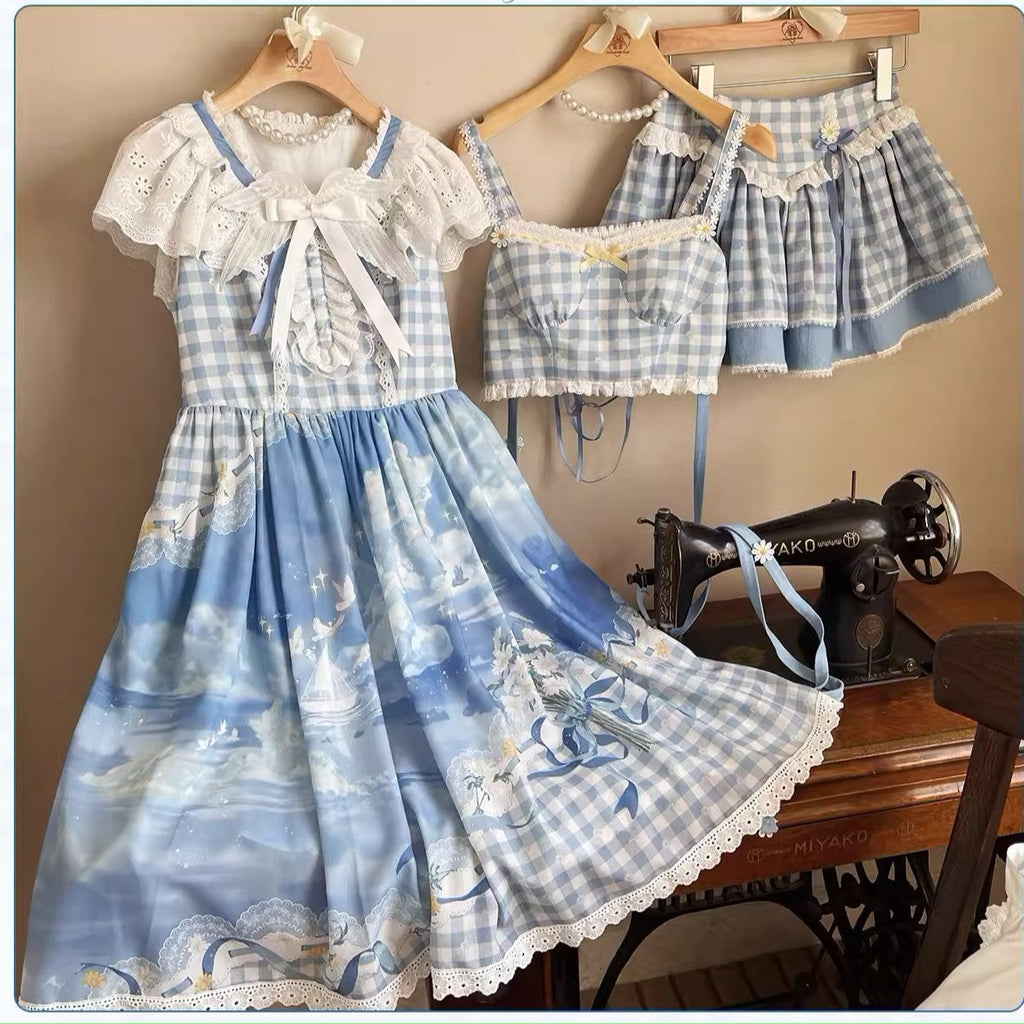 【再販・受注予約7/16まで】Daisy and Sky フライングスリーブワンピース
