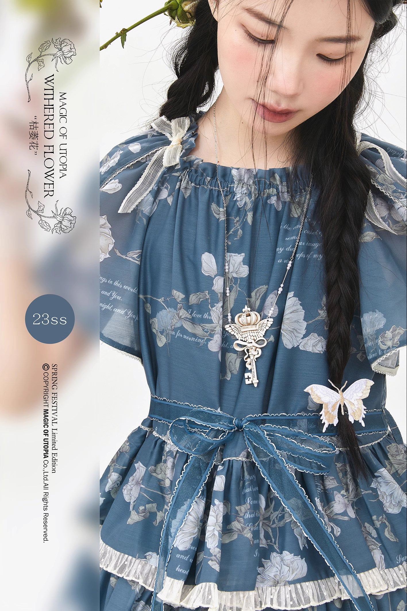 Withered Flowers 3 Tiered Dress