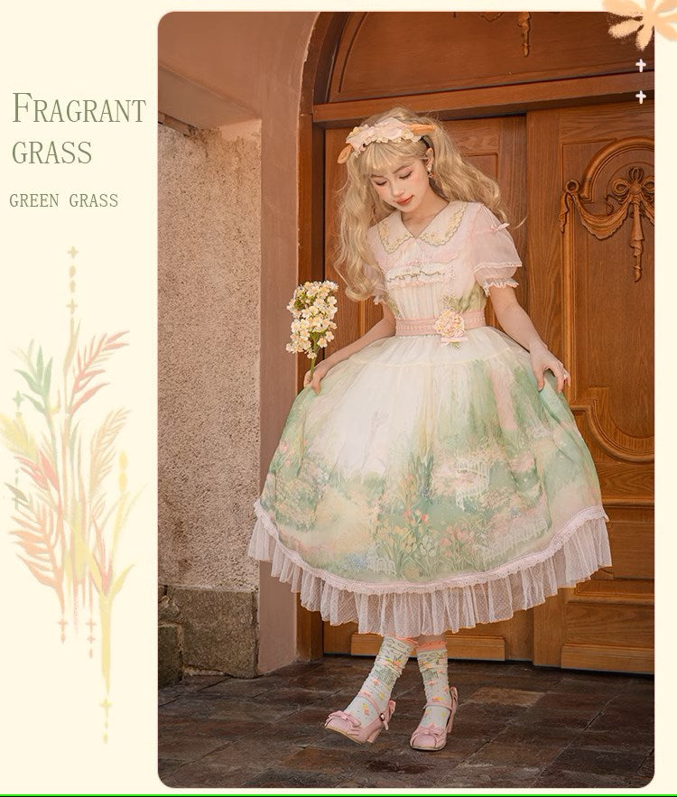 販売期間終了】Fragrant Grass パフスリーブワンピース オーガンジータイプ – ロリータファッション通販RonRon