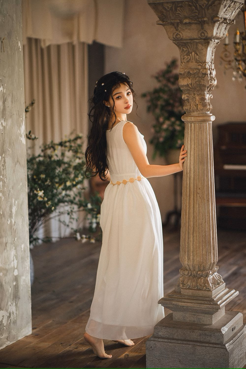 【予約販売】Elegance Greek ドレープジャンパースカート