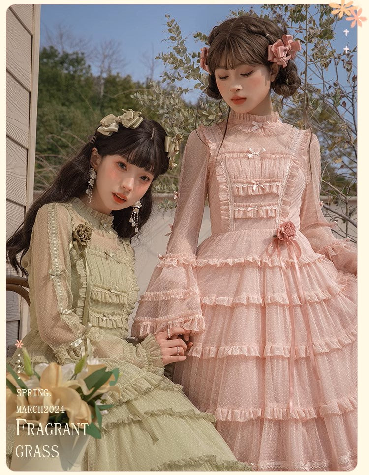 [Resale/Pre-orders available until 2/12] Fragrant Grass Frill Sheer Blouse