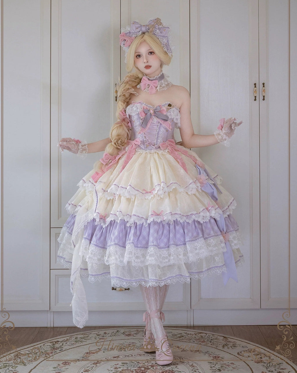 【再販・受注予約8/8まで】Dream Alice ラグジュアリーセットアップ／パープル／ロング丈