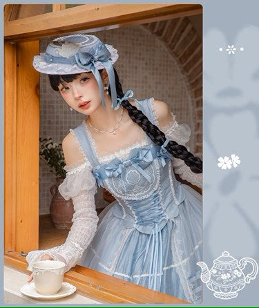 Antique Porcelain Plates レイヤードジャンパースカート