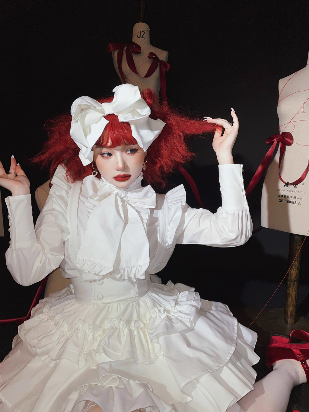 Doll's House リボンタイフリルブラウス 全4色