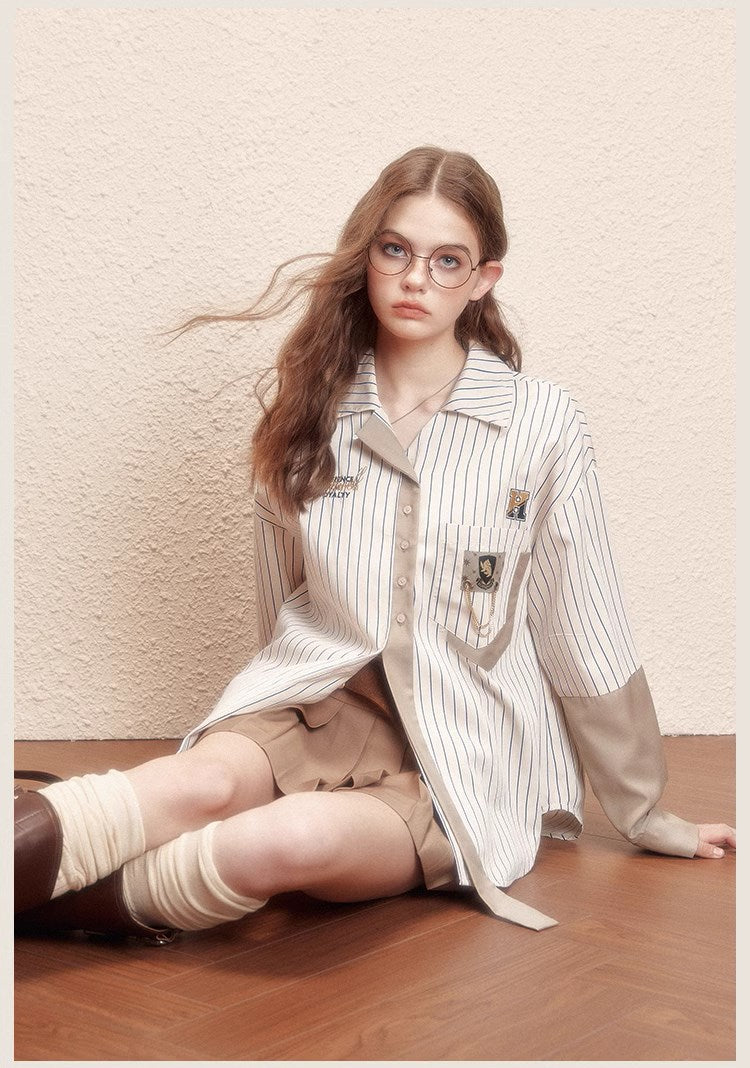 [Pre-order] Hogwarts School of Witchcraft and Wizardry stripe design blouse