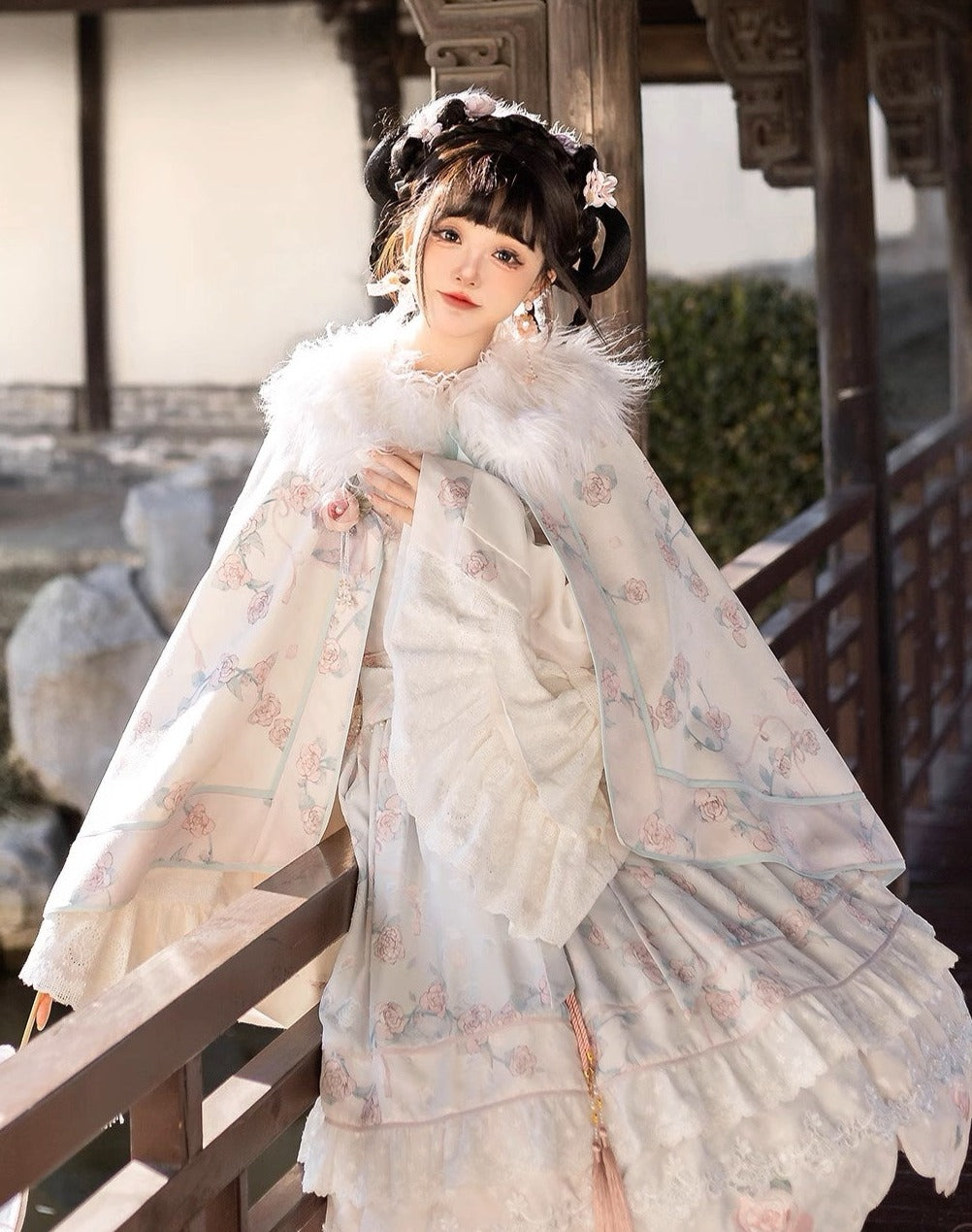 [Sale period ended] Rakushinka-Hakuro-Chiffon jumper skirt