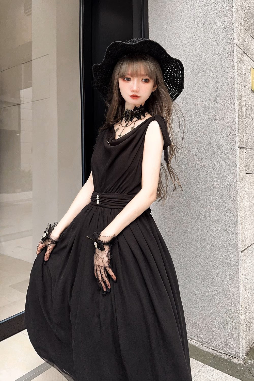 【予約販売】Elegance Greek ドレープジャンパースカート