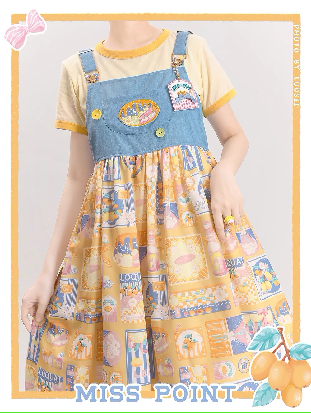 Loquat and Lemon suspender jumper skirt