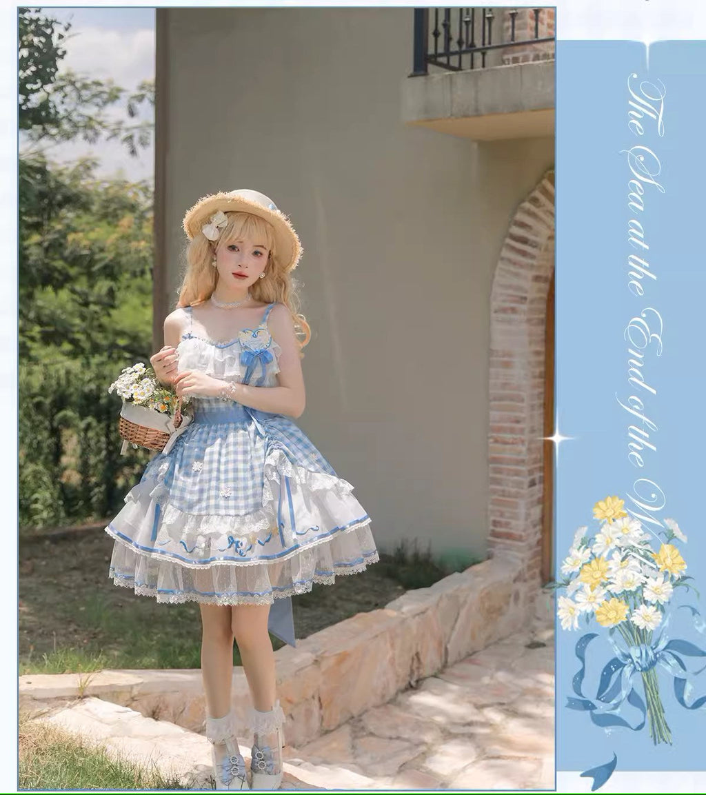 【再販・受注予約7/16まで】Daisy and Sky ギンガムチェックのジャンパースカート