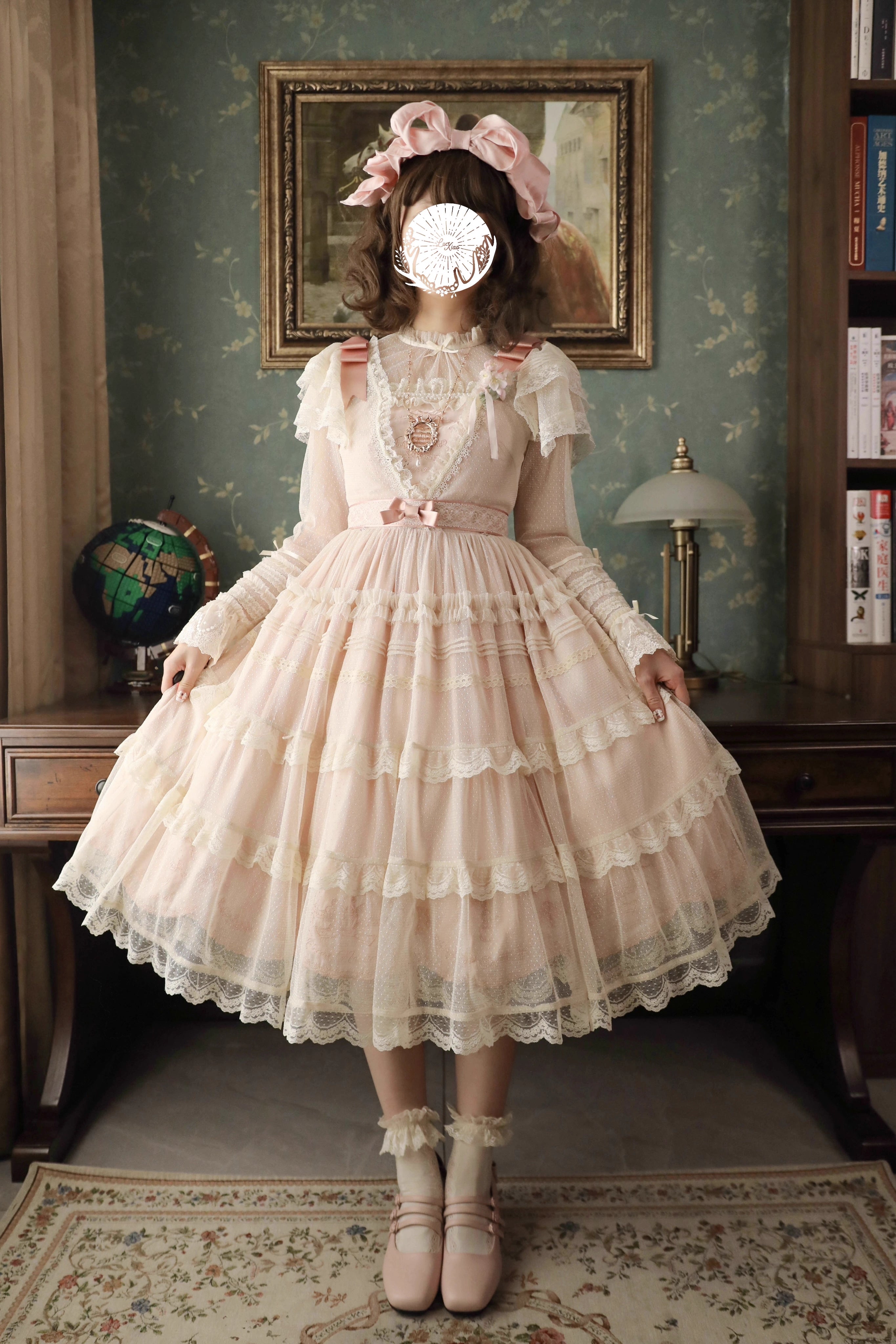 Afternoon Tea Party 刺繍入りドットチュールドレス