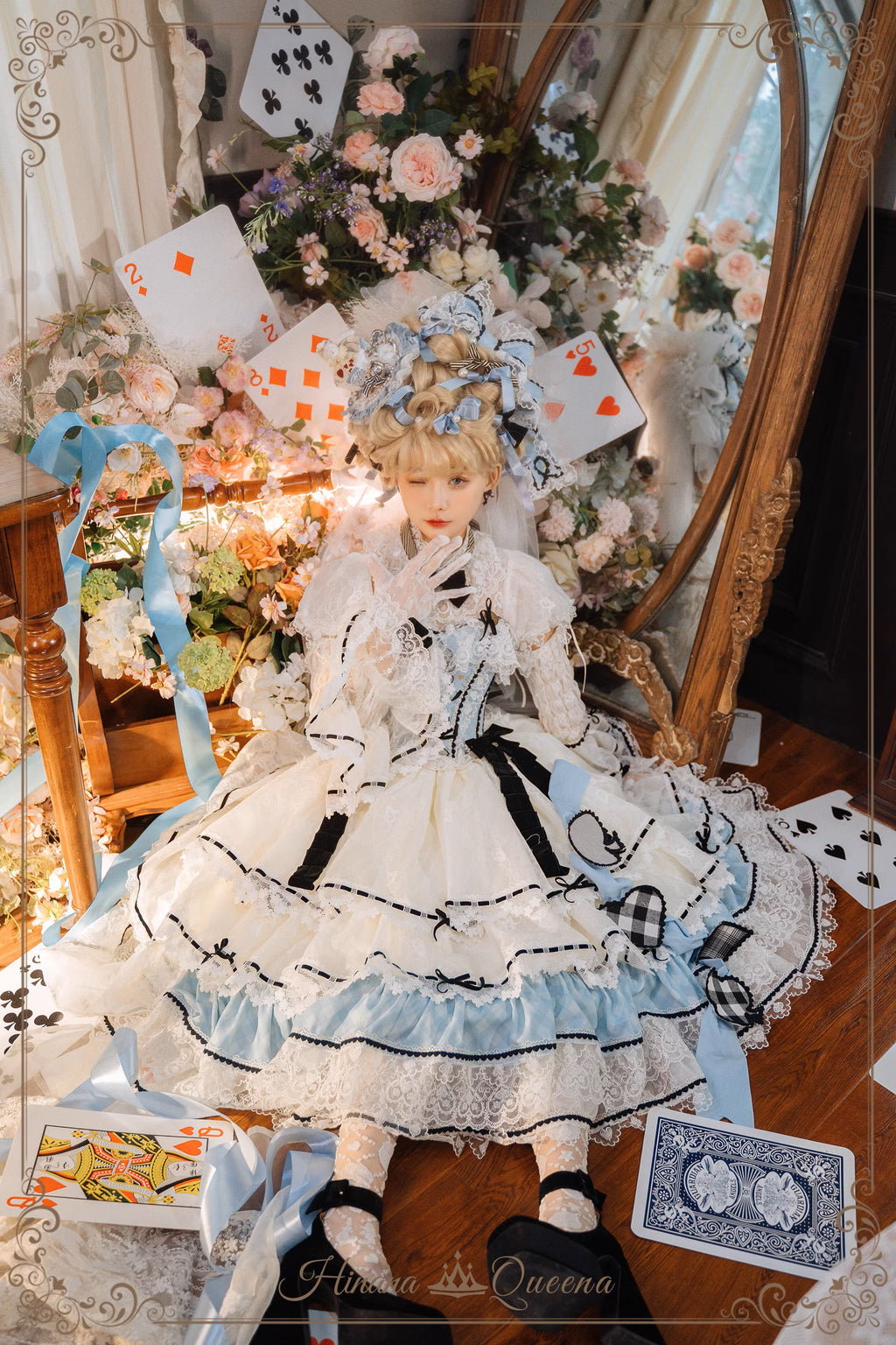 【再販・受注予約8/8まで】Dream Alice ラグジュアリーセットアップ／アリスブルー／ロング丈