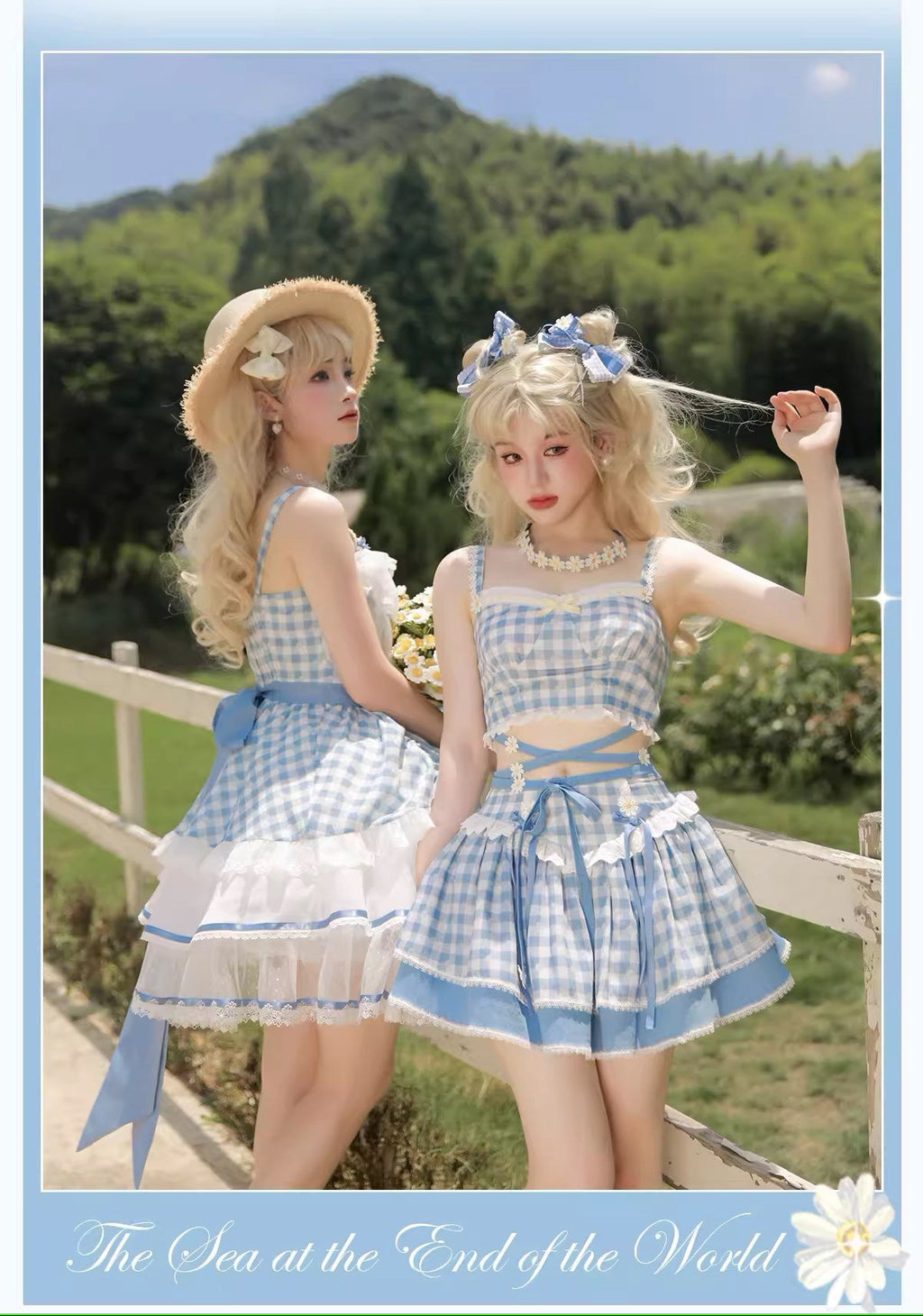 【再販・受注予約7/16まで】Daisy and Sky ギンガムチェックのキャミソールとミニスカート