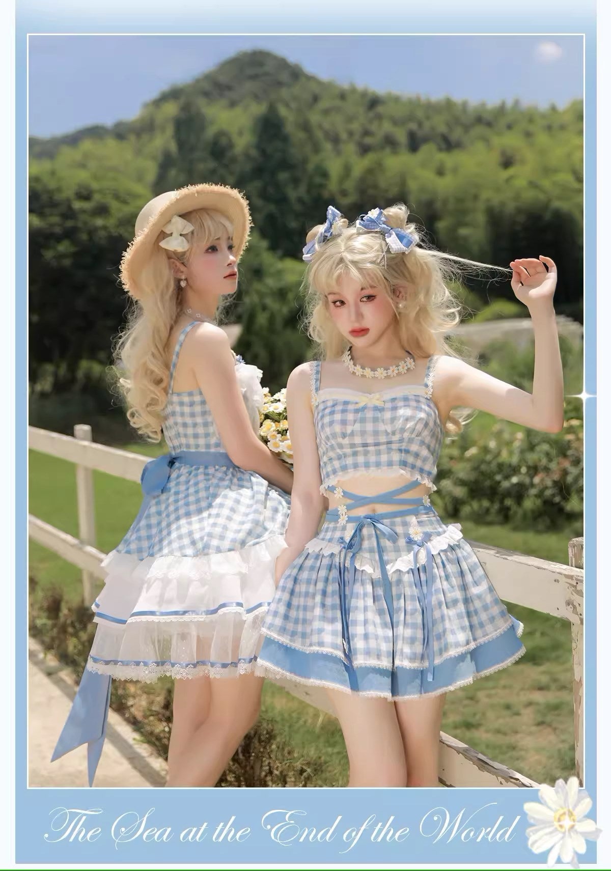 【再販・受注予約7/16まで】Daisy and Sky ギンガムチェックのキャミソールとミニスカート