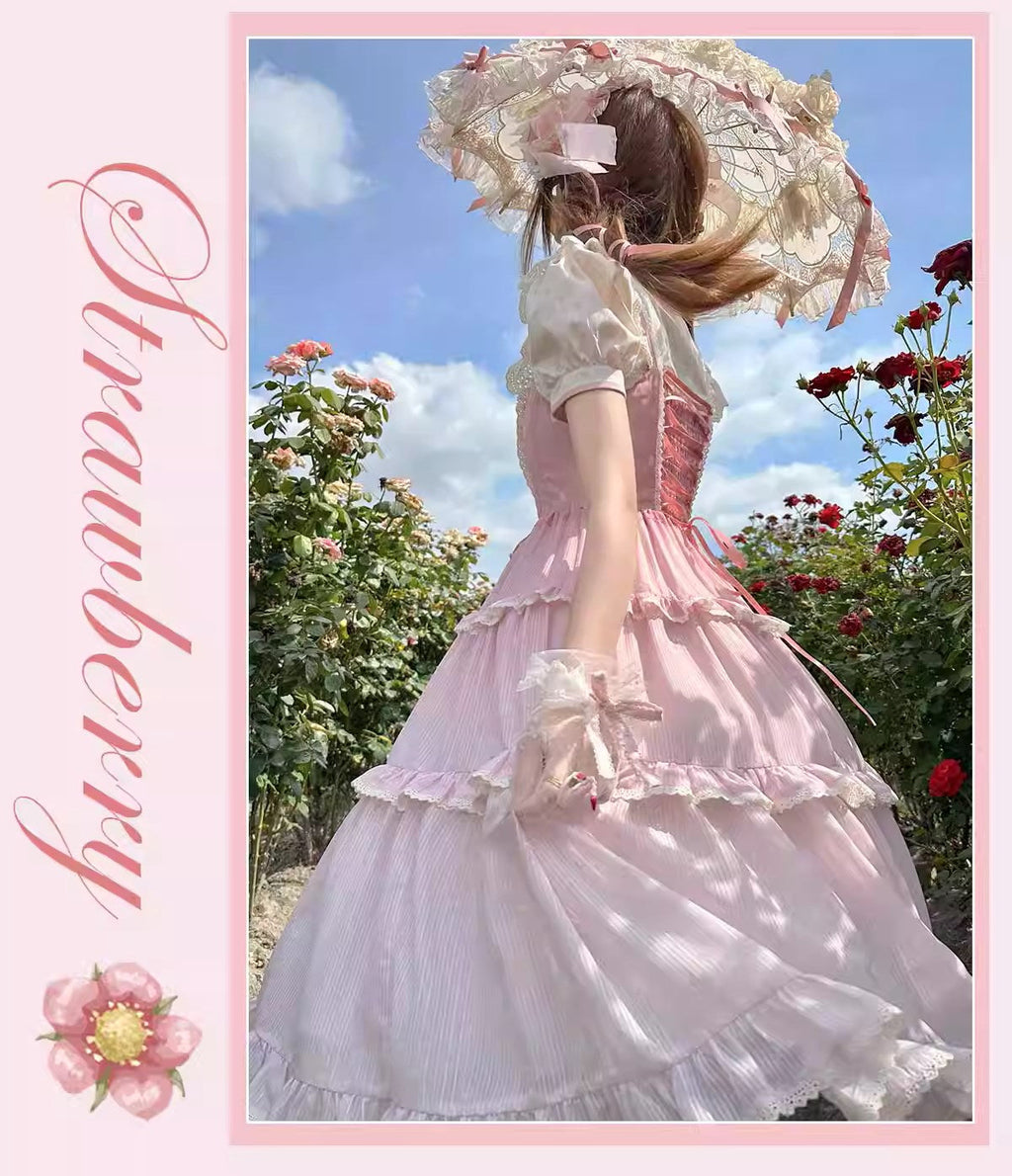 Strawberry Chiffon ジャンパースカート