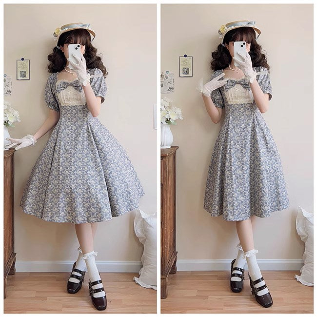 Floral Poetry Classical Short Sleeve Dress