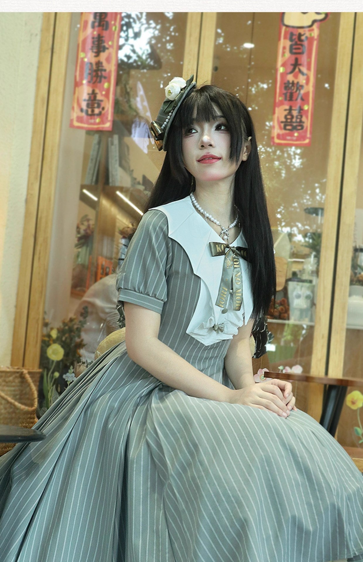 [Pre-orders available until 8/4] London Rain Classical Dress with Deformed Collar