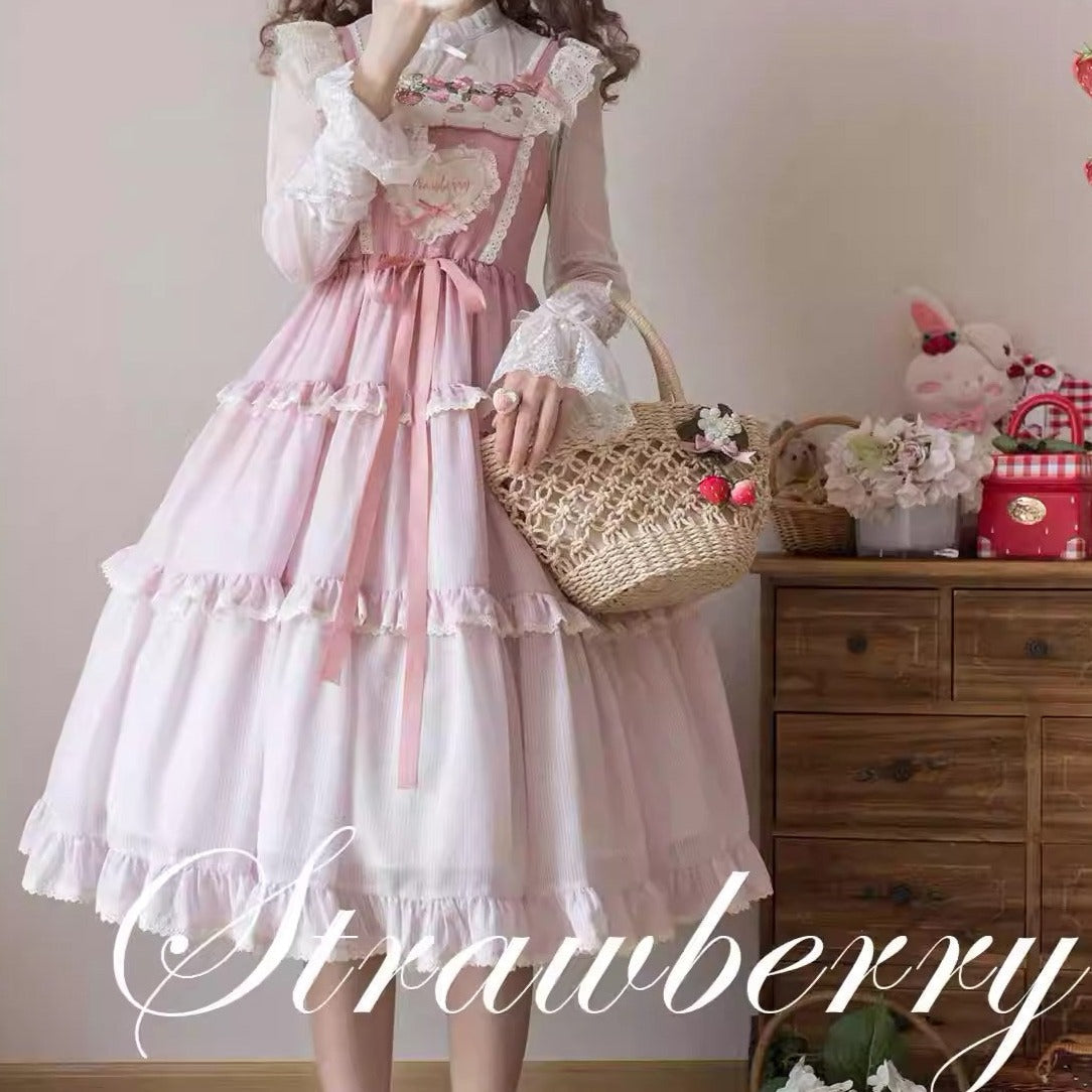 Strawberry Chiffon jumper skirt