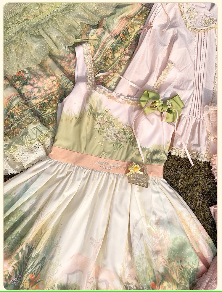 【再販・受注予約2/12まで】Fragrant Grass プリントジャンパースカート