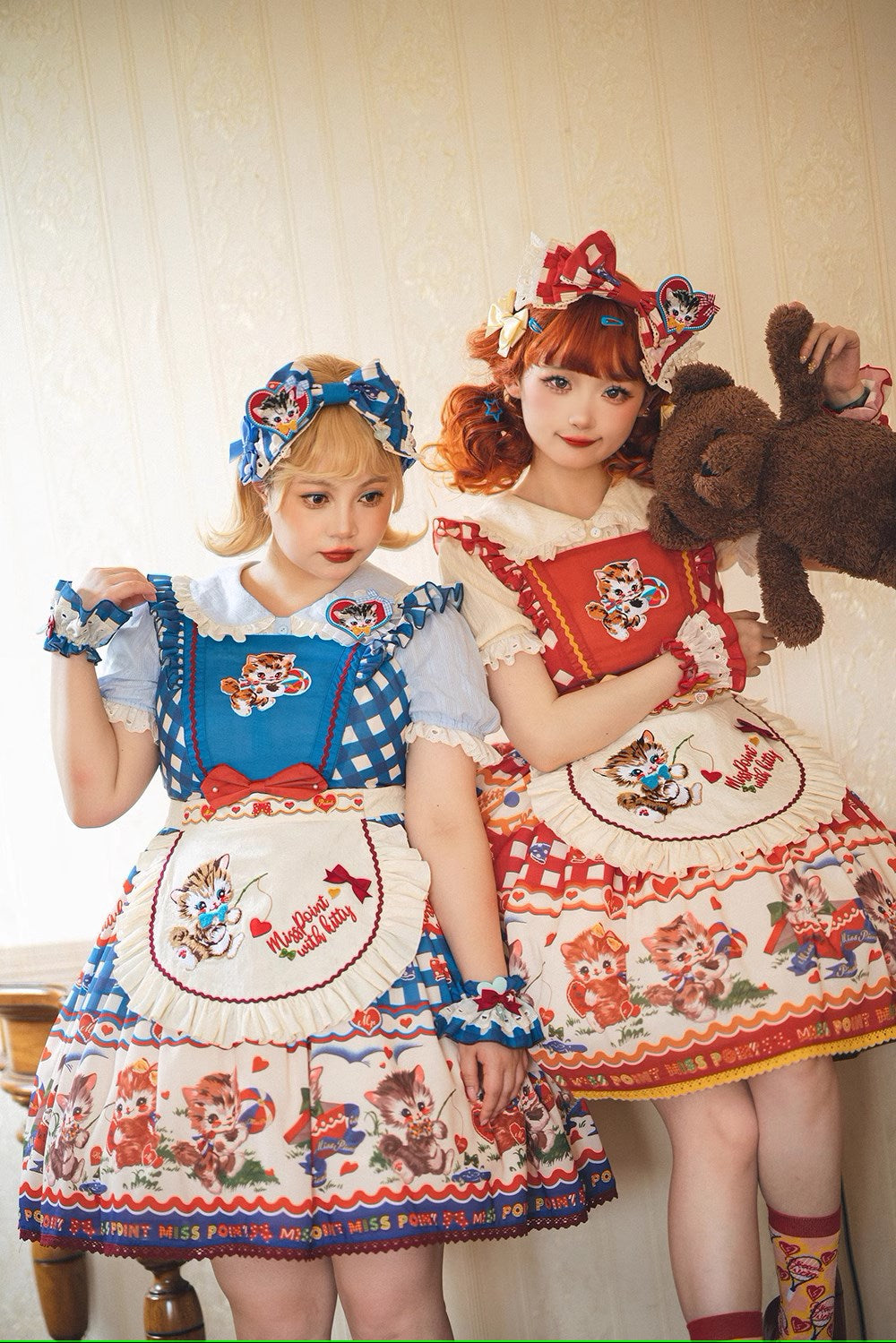 【予約販売】Sweet Kittyレトロフライングスリーブジャンパースカート