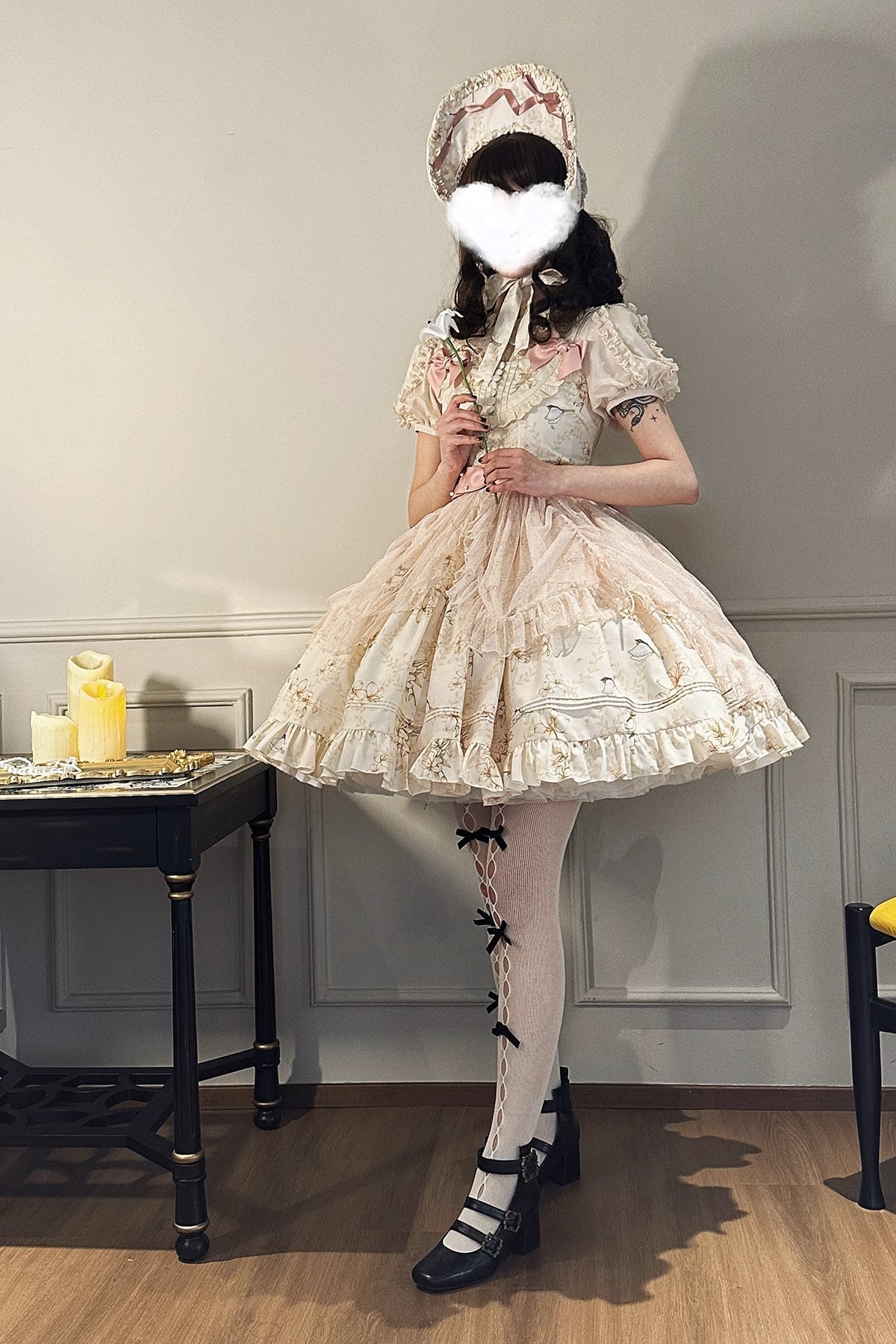 【再販・受注予約2/3まで】Lily and Wind メッシュヴェール付きジャンパースカート