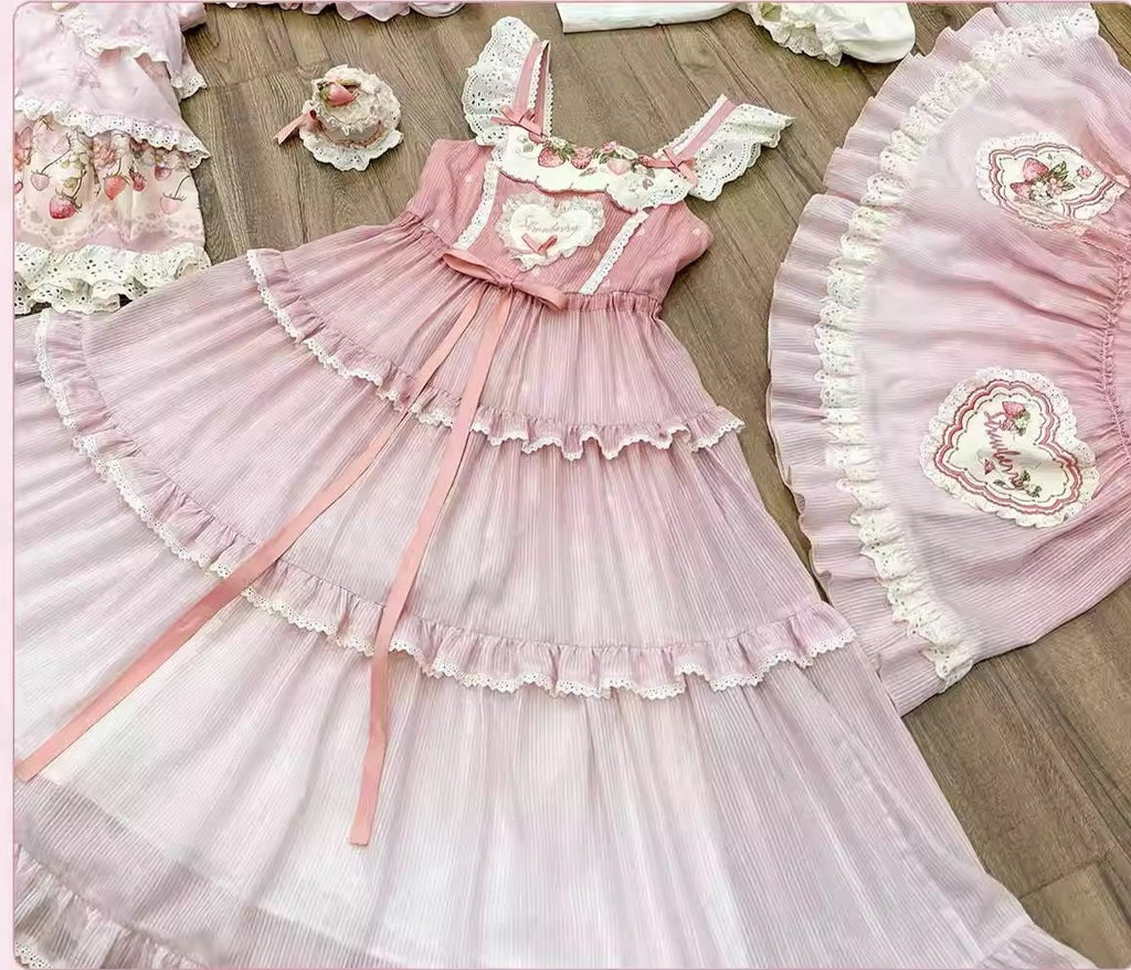 Strawberry Chiffon ジャンパースカート