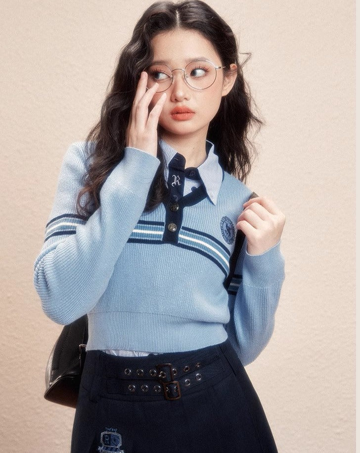 [Pre-order] Hogwarts School of Witchcraft and Wizardry V-neck short length knit