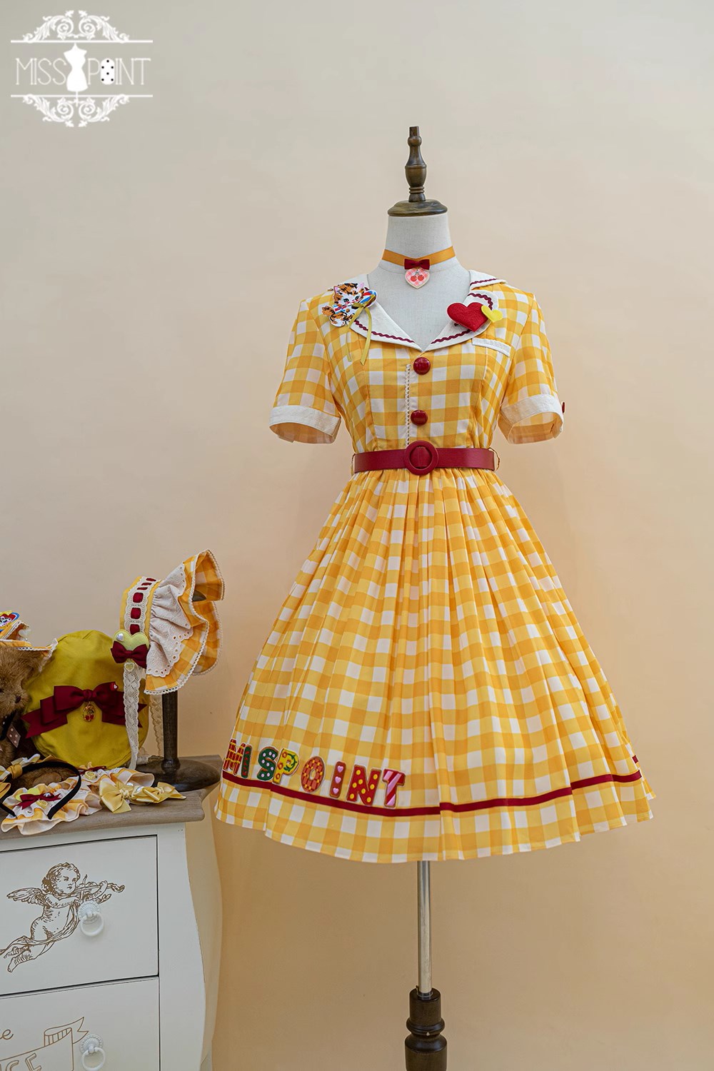 【予約販売】Sweet Kittyレトロカフェ風ワンピース