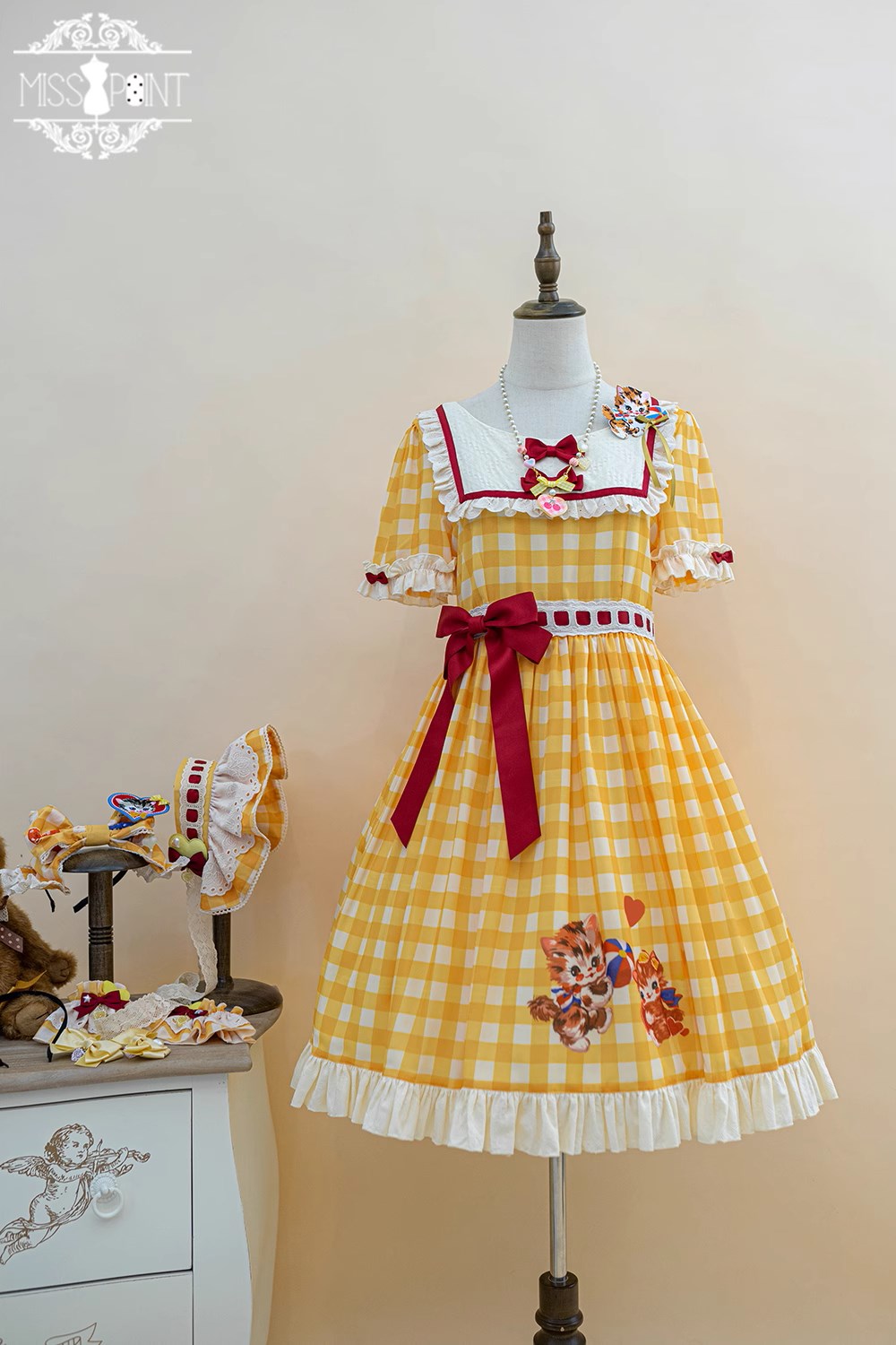 【予約販売】Sweet Kittyレトロカジュアルワンピース