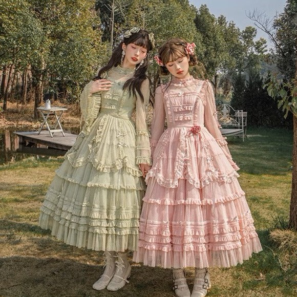 [Resale/Pre-orders available until 2/12] Fragrant Grass Polka Dot Tulle Jumper Skirt
