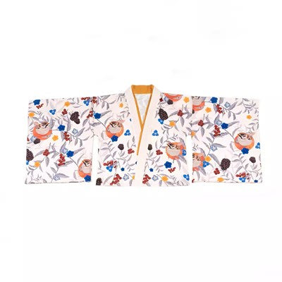 Kimono-style top with winter bird print [Buy together for 20% off]