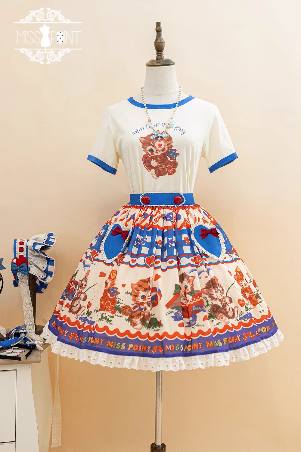 【予約販売】Sweet KittyレトロプリントTシャツ