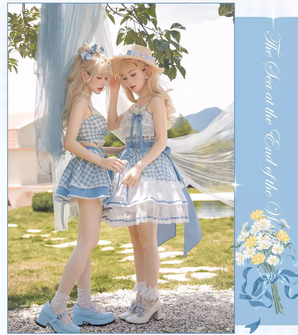 【再販・受注予約7/16まで】Daisy and Sky ギンガムチェックのジャンパースカート