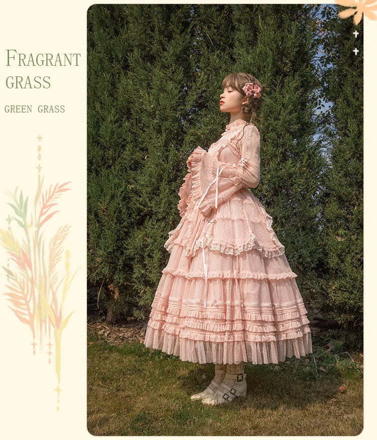 [Resale/Pre-orders available until 2/12] Fragrant Grass Polka Dot Tulle Jumper Skirt