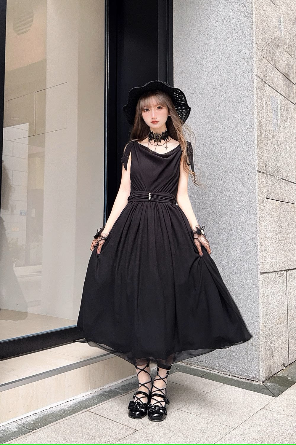 【予約販売】Elegance Greek ドレープジャンパースカート
