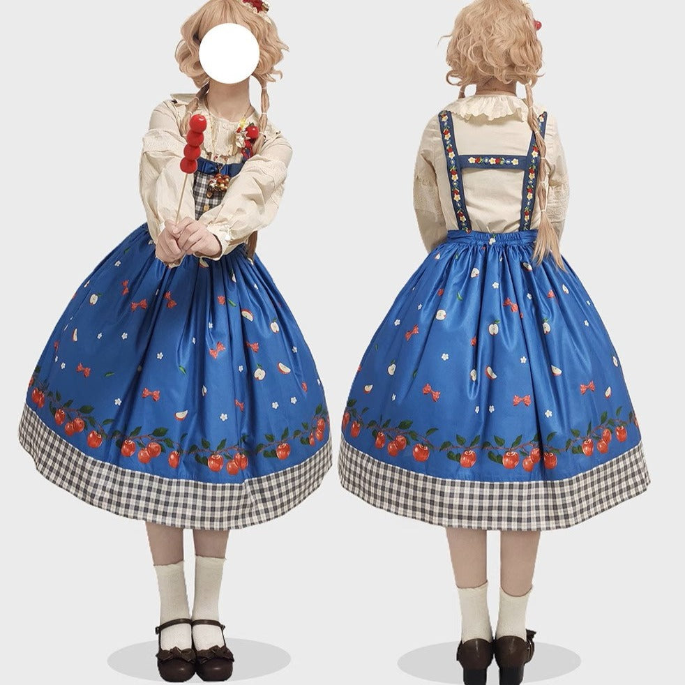 【販売期間終了】Apple Garden バイエルン風2wayサロペットスカート