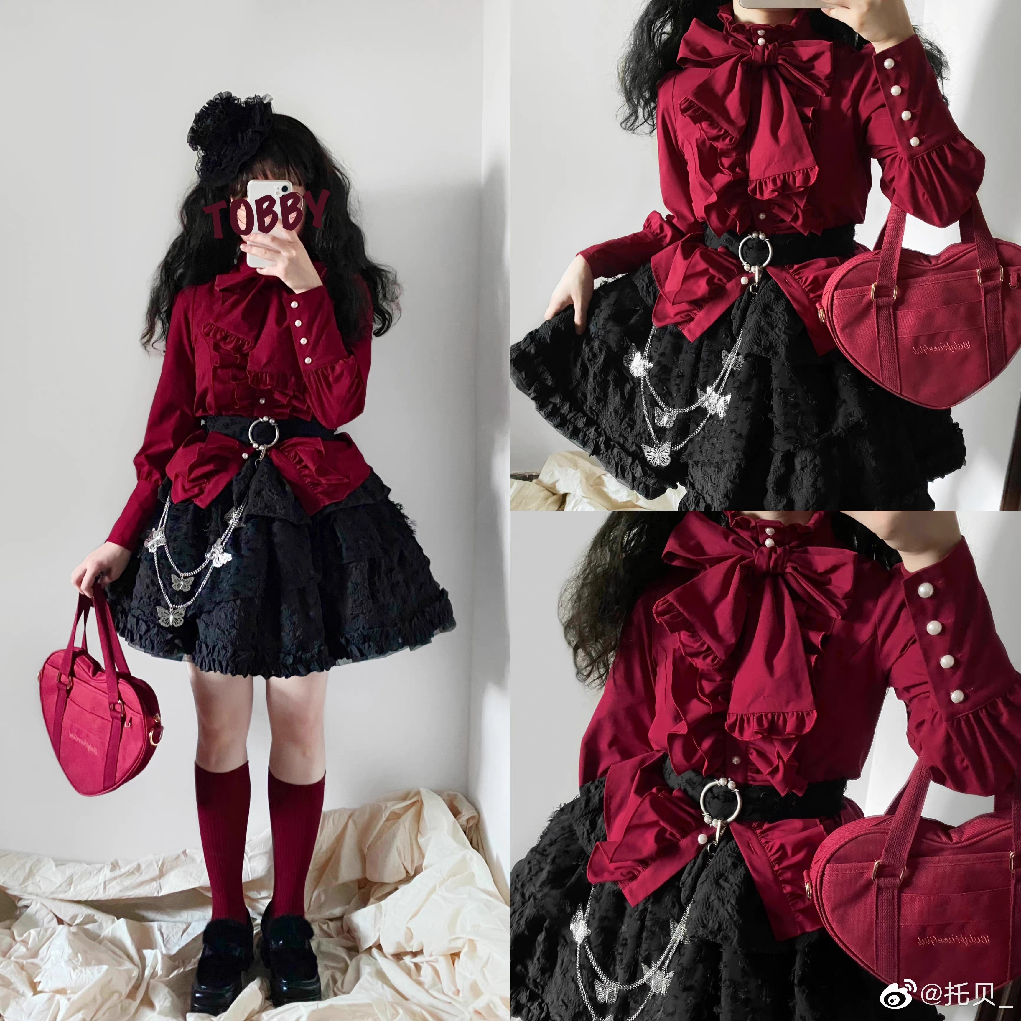 Doll's House リボンタイフリルブラウス 全4色